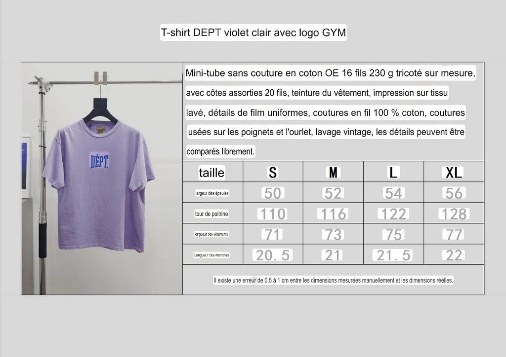 T shirt Dept violet clair Logo Gym