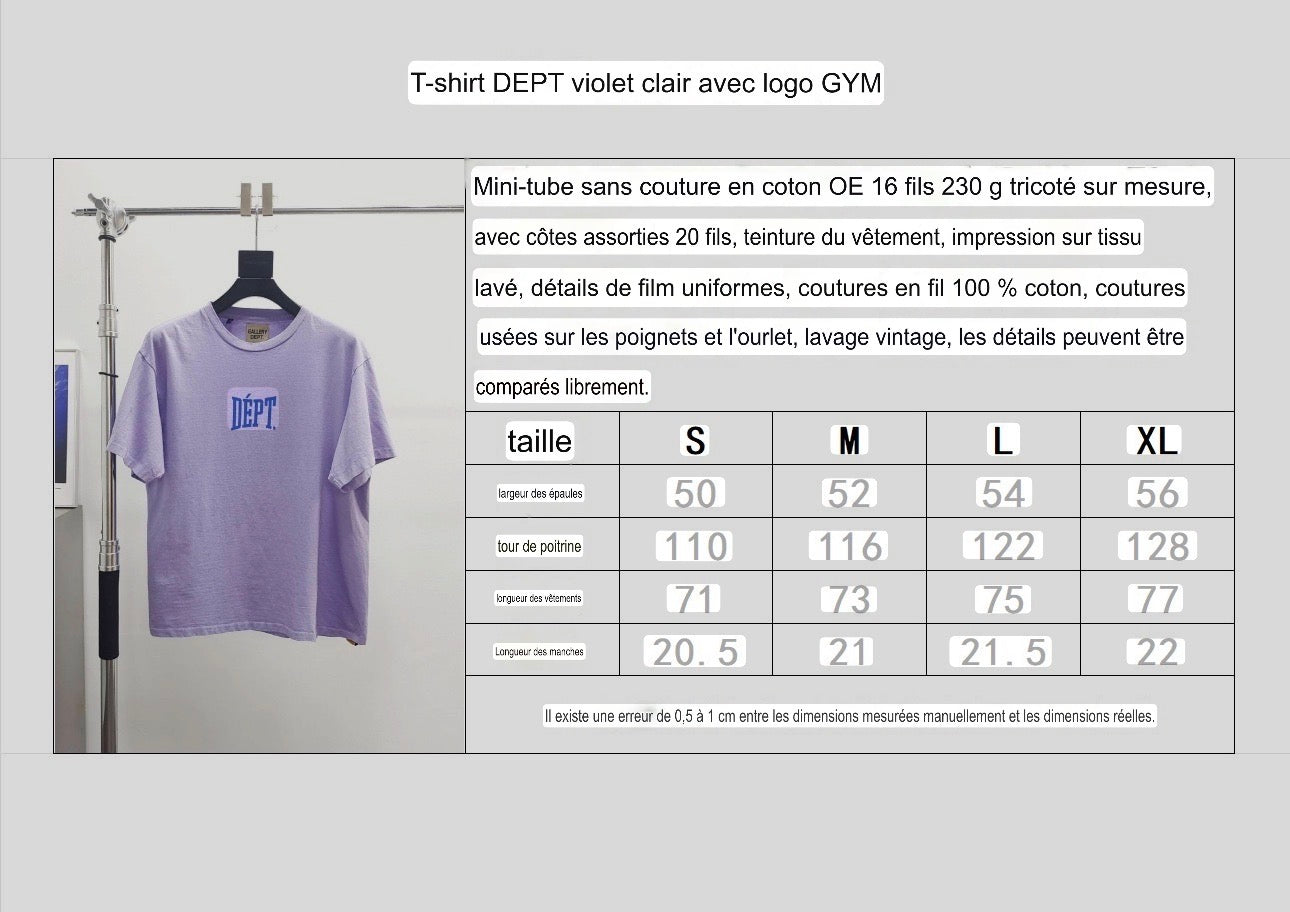T shirt Dept violet clair Logo Gym