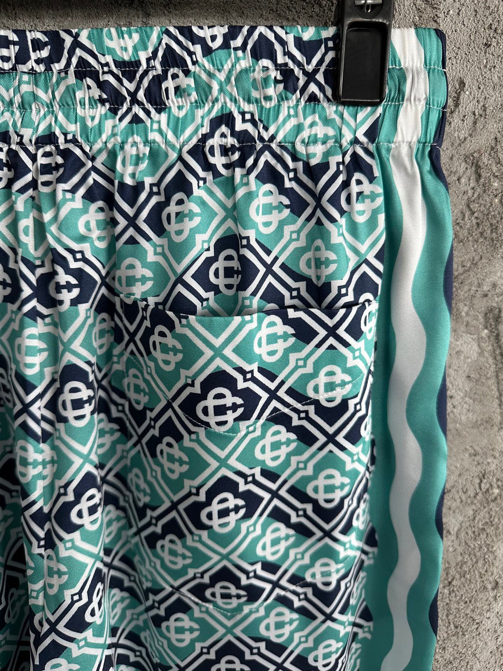 Casa B Exclusive MONOGRAM WAVE SILK PANTS