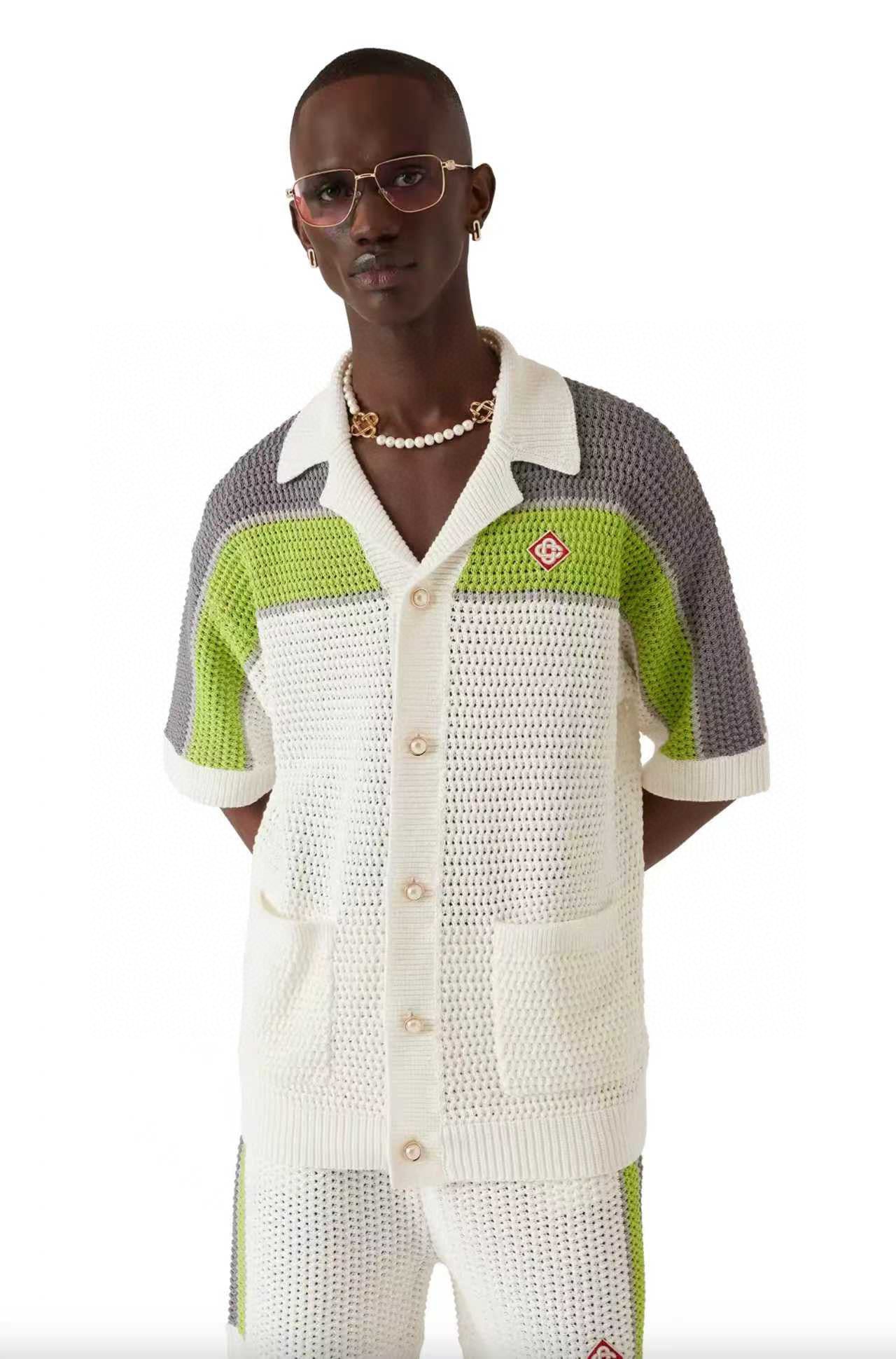 Casa B - Chemise crochet rayure ensemble