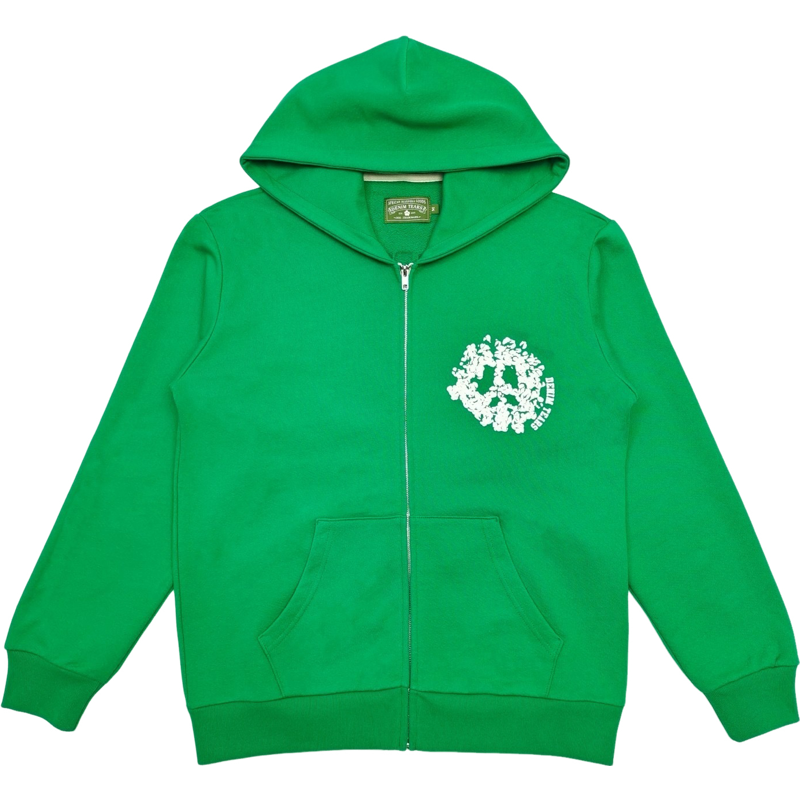 Gilet zippee imprime White and green