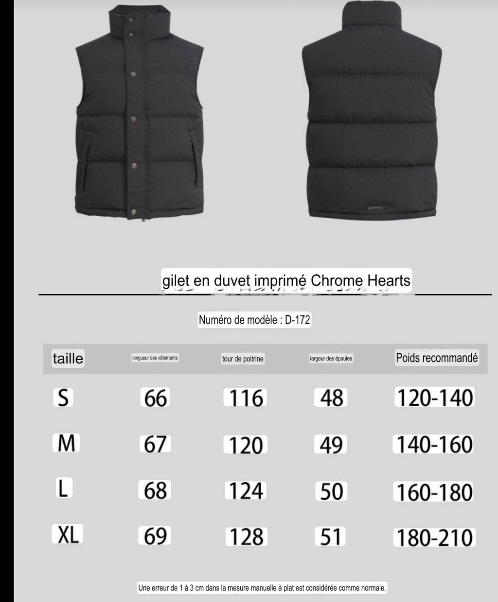 Gilet sans manche Chrome noir