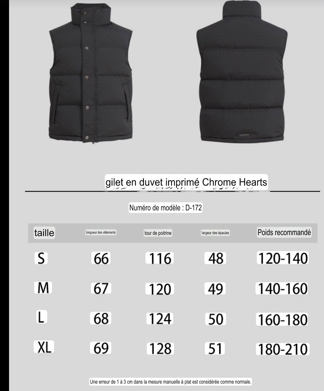 Gilet sans manche Chrome noir