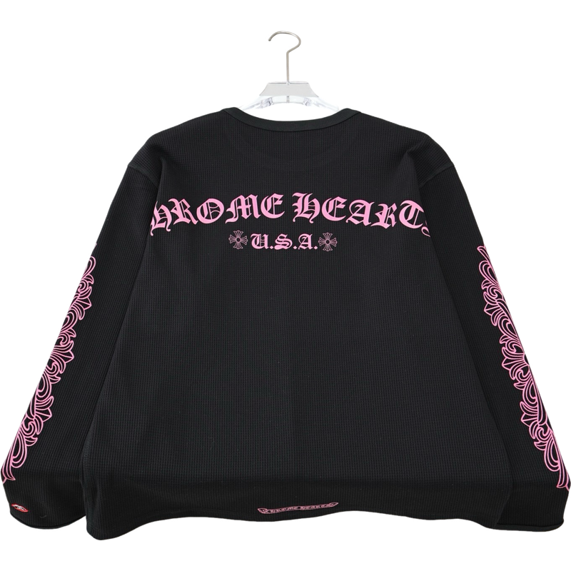Long sleeves chrome mailles gaufré rose