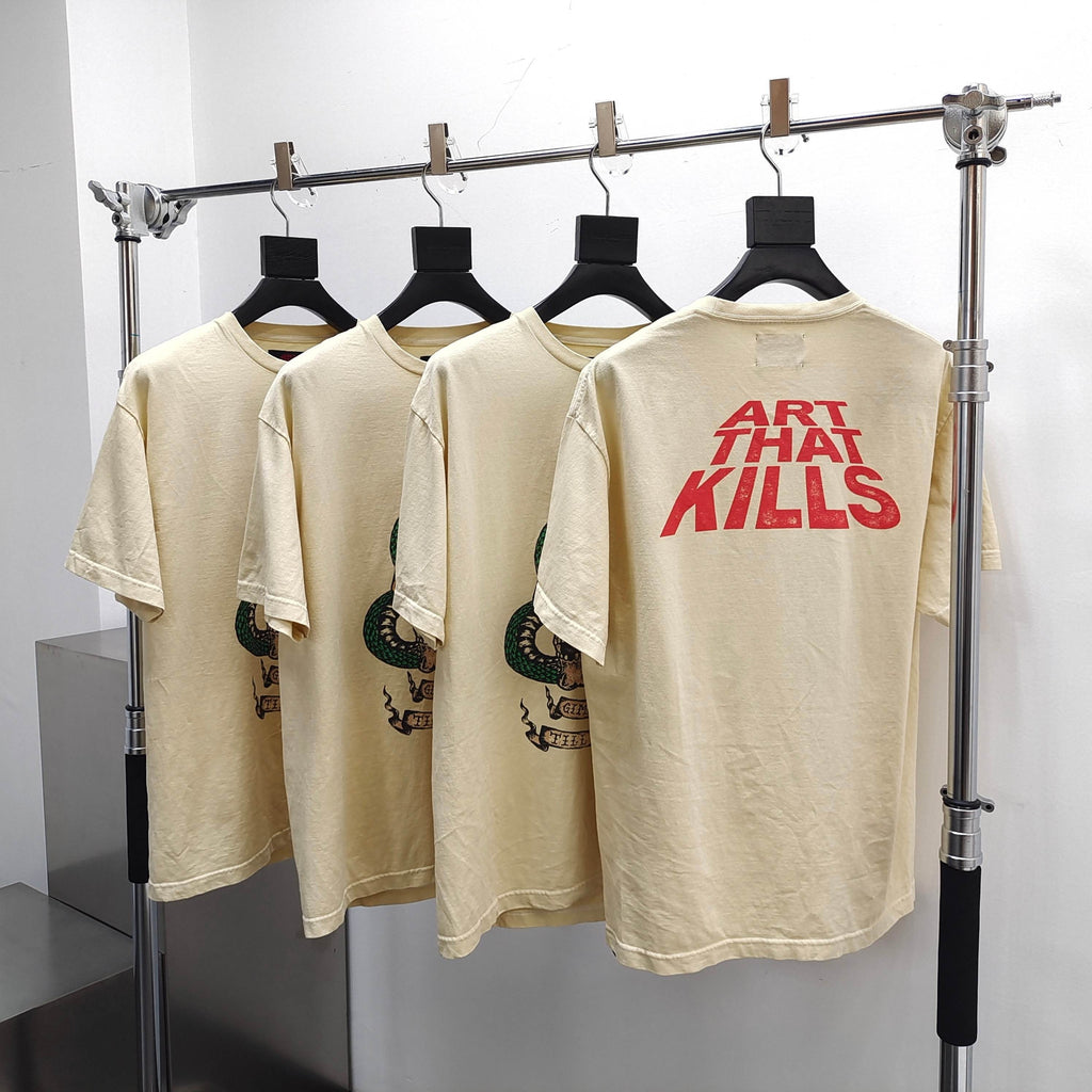 T shirt Beige Was-Was Python Green