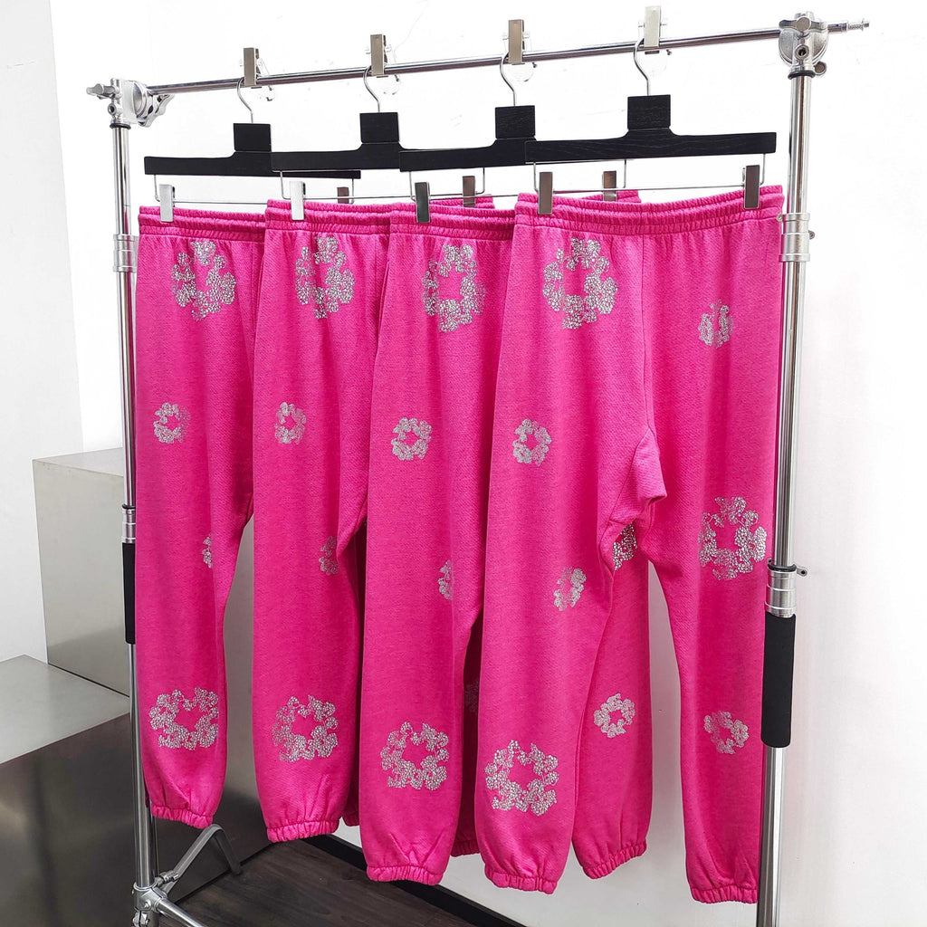 Pantalon Denim.Trs pink Grey flow