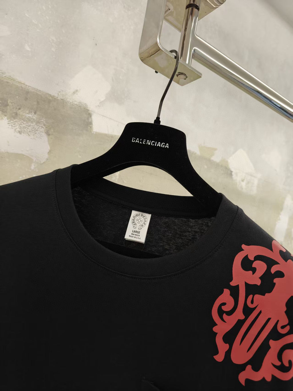 T shirt chrome noir et orange