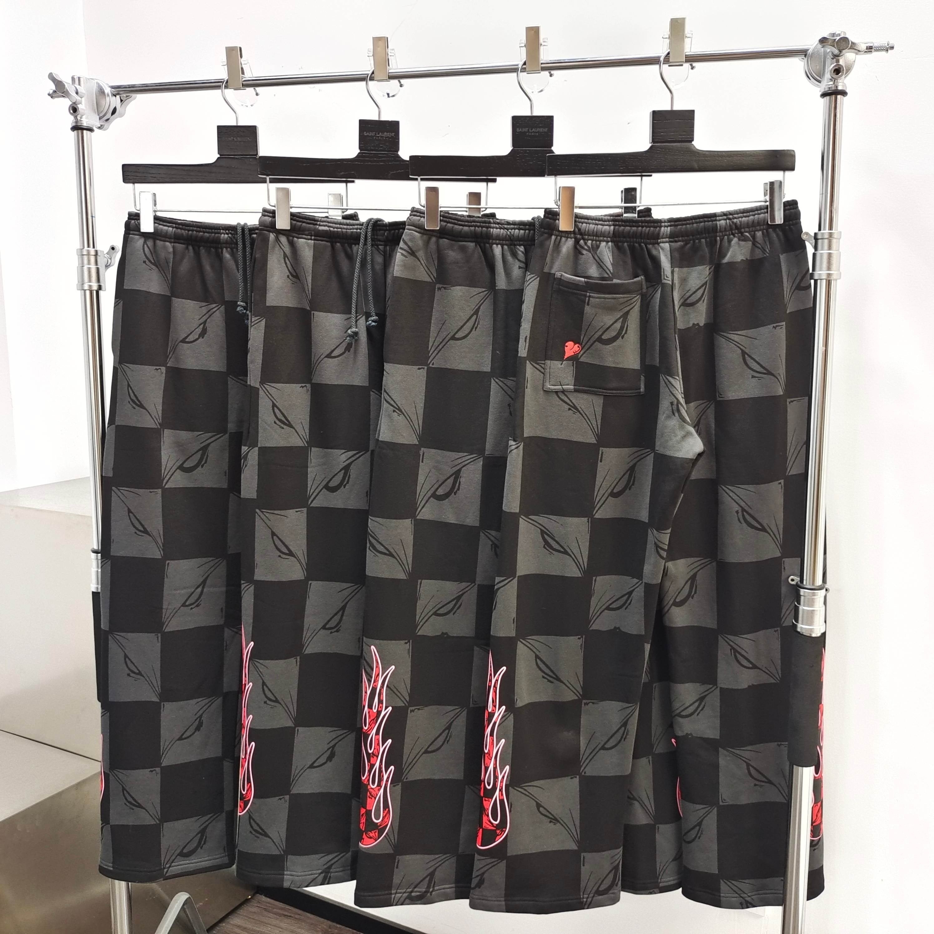 Pantalon Chrome Flamme à carreaux noir