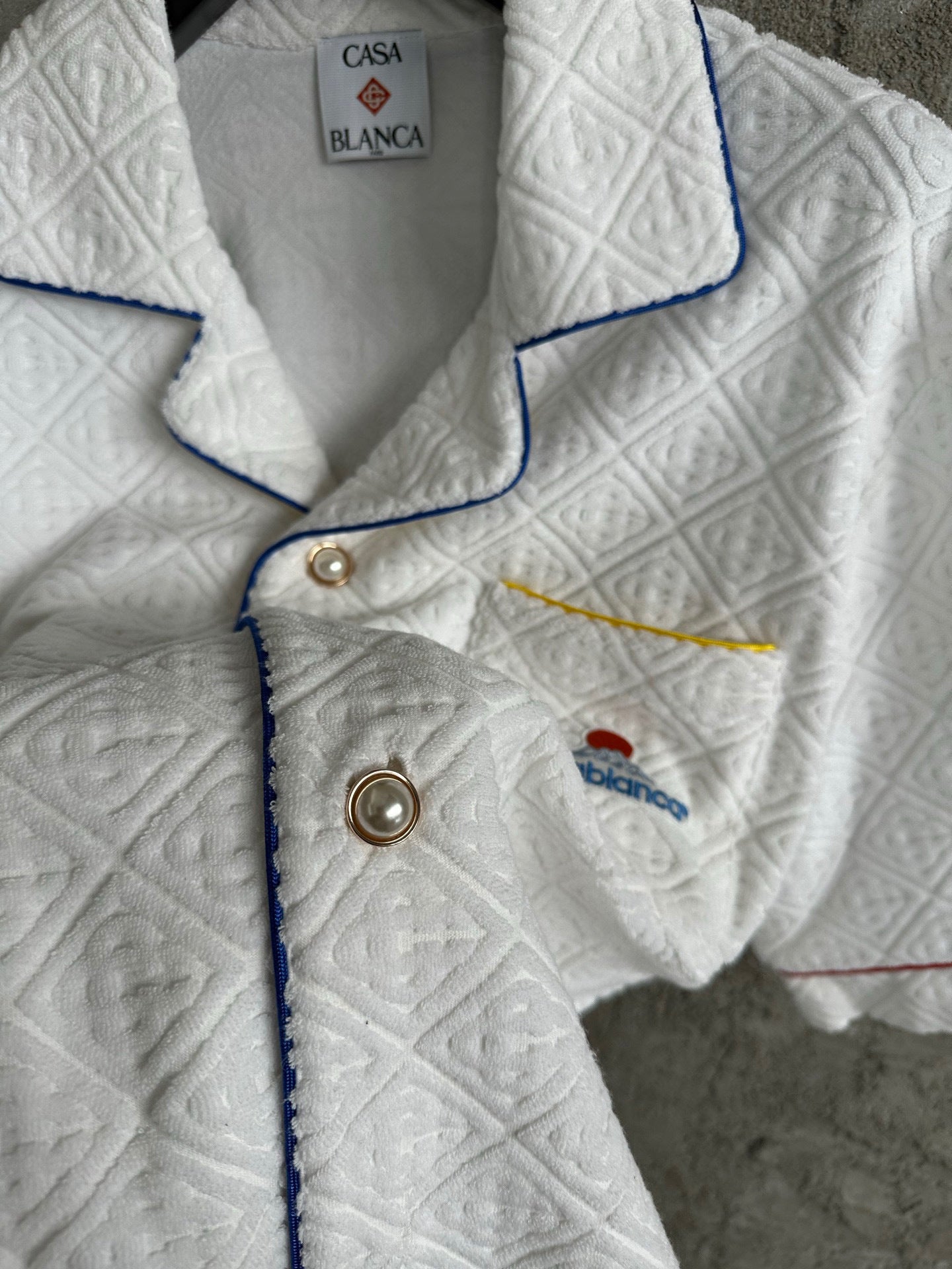 Casa B CHEMISE À MANCHES COURTE BLANCHE TISSU MONOGRAM