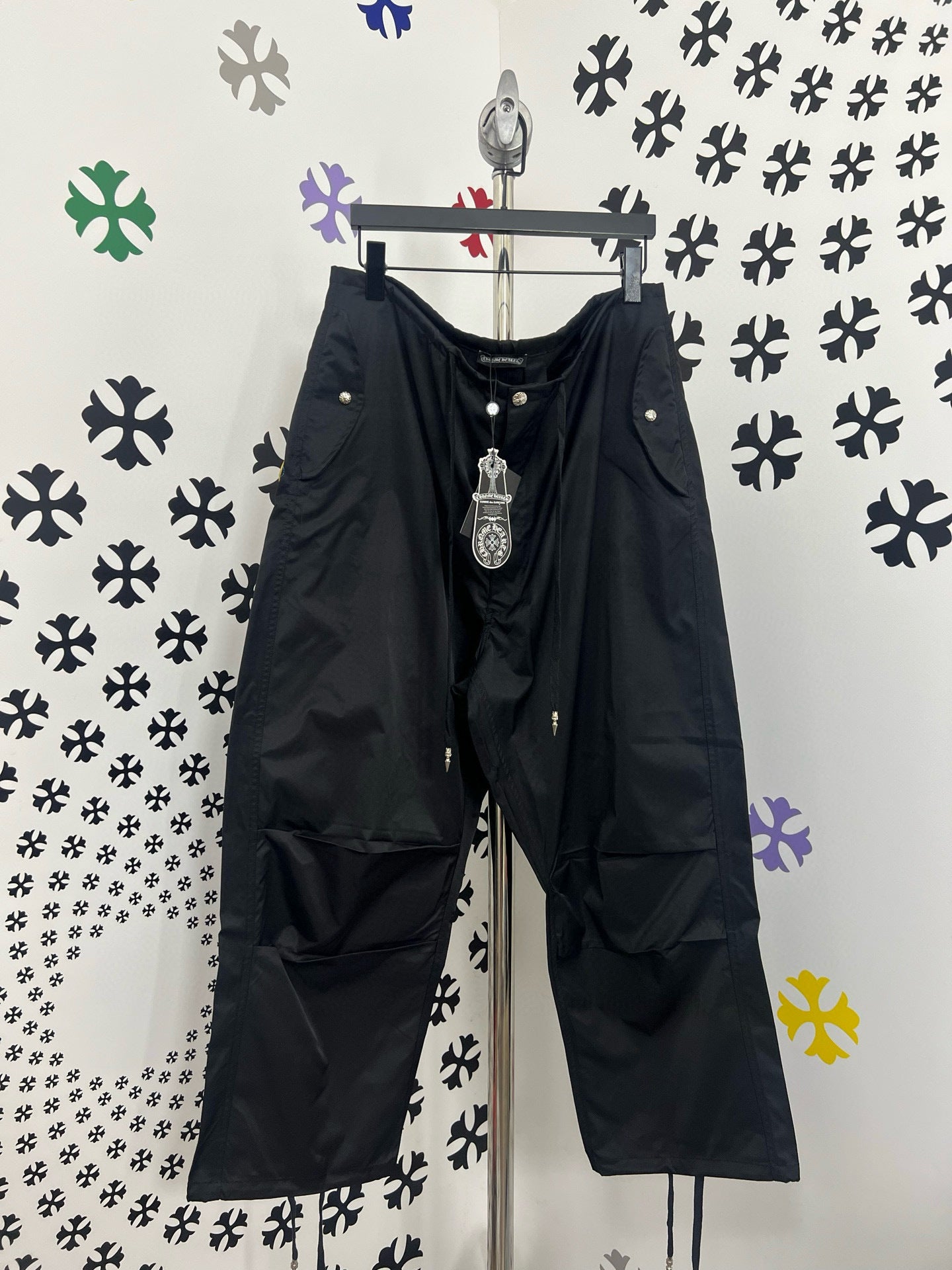 Jean black Chrome croix coloré