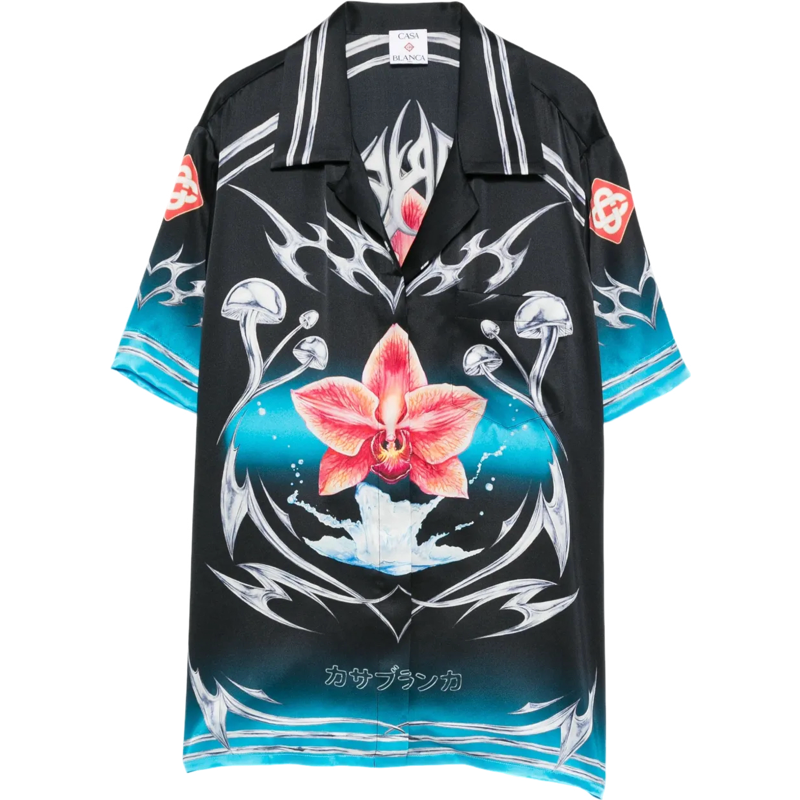 Chemise en soie Blade Imprimé Graphique Casa B