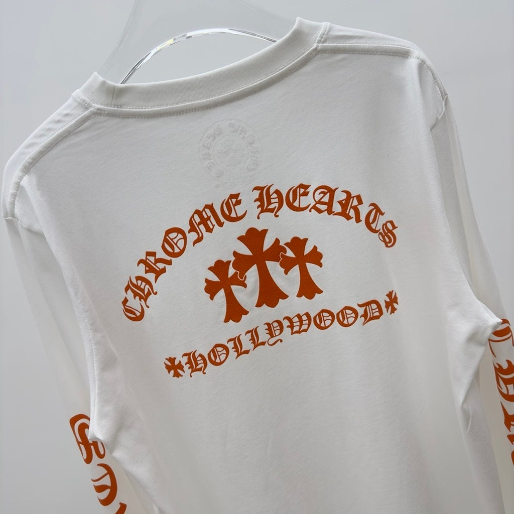 T shirt  Chrome White / Orange  sleeve