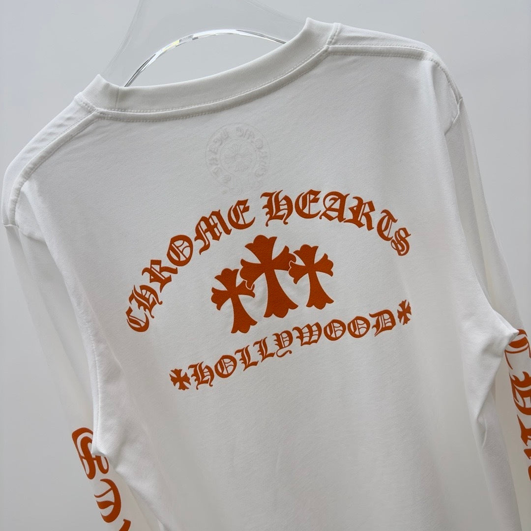 T shirt  Chrome White / Orange  sleeve