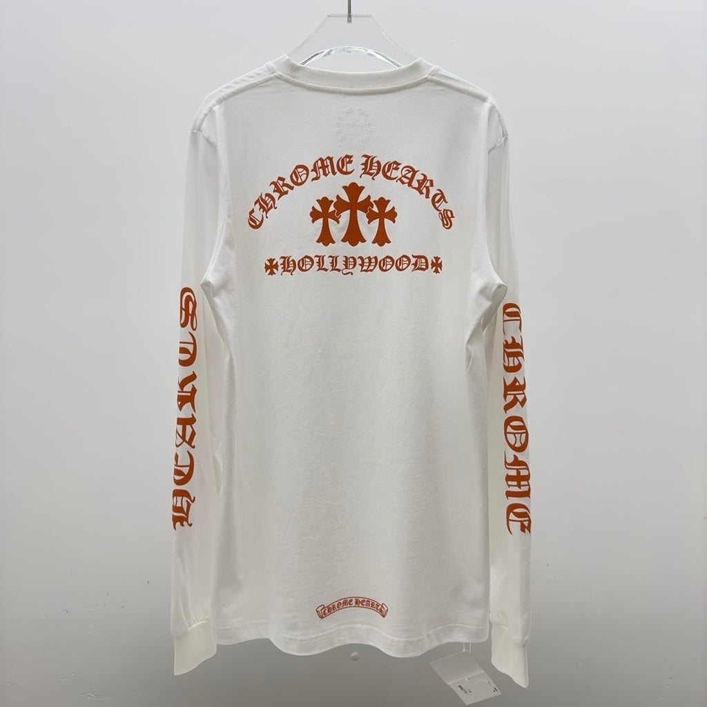 T shirt  Chrome White / Orange  sleeve
