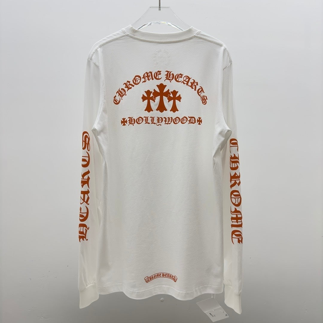 T shirt  Chrome White / Orange  sleeve
