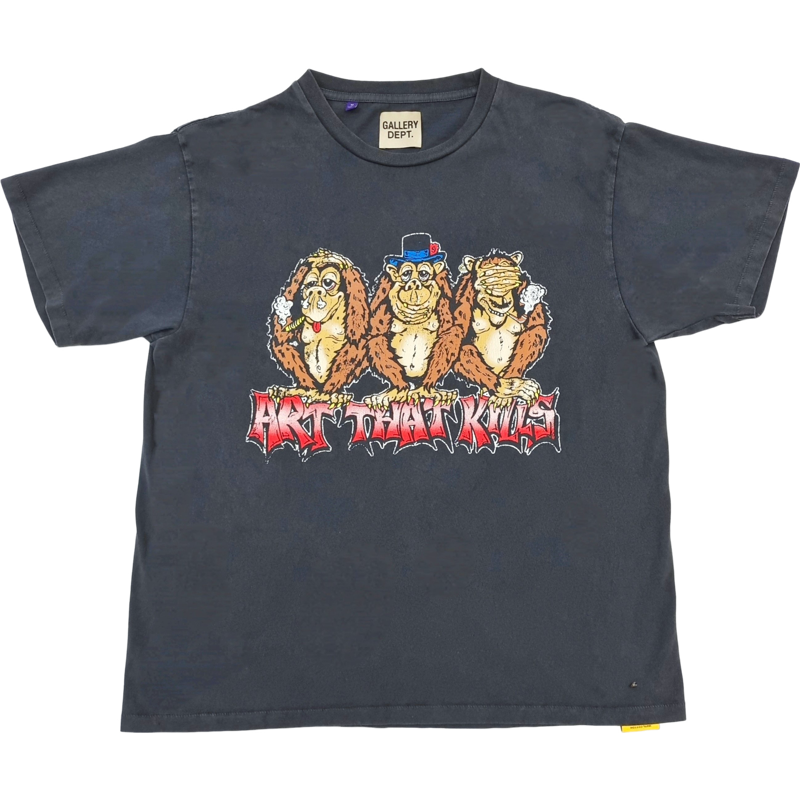 T shirt noir à gorilles GALLERY