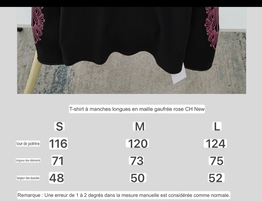 Long sleeves chrome mailles gaufré rose