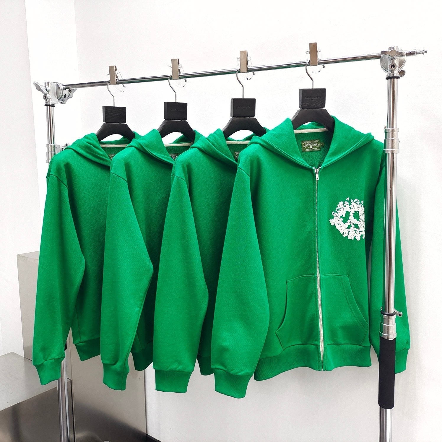 Gilet zippee imprime White and green