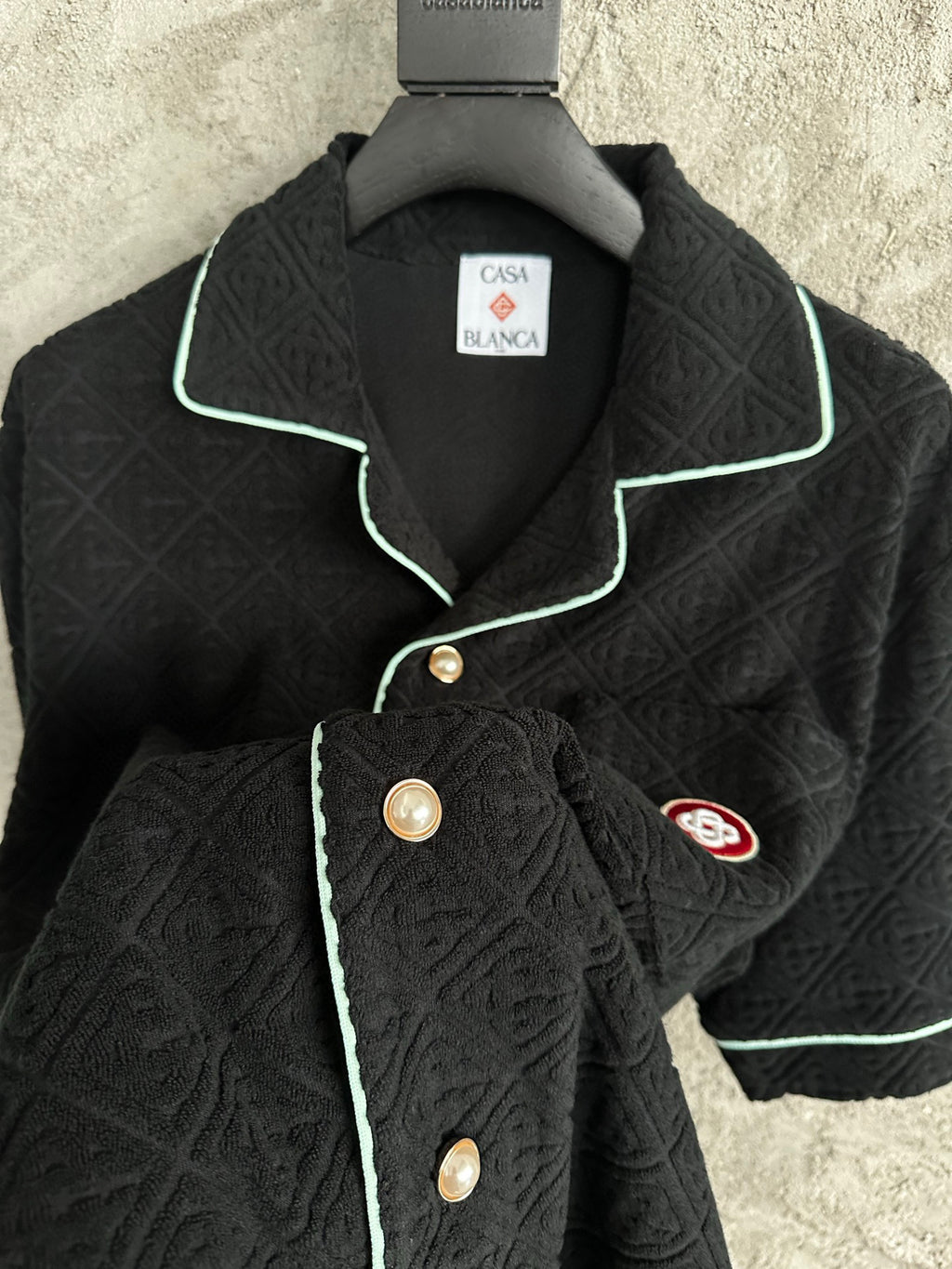 Casa B MONOGRAM JACQUARD TOWELLING SHORT SLEEVE SHIRT