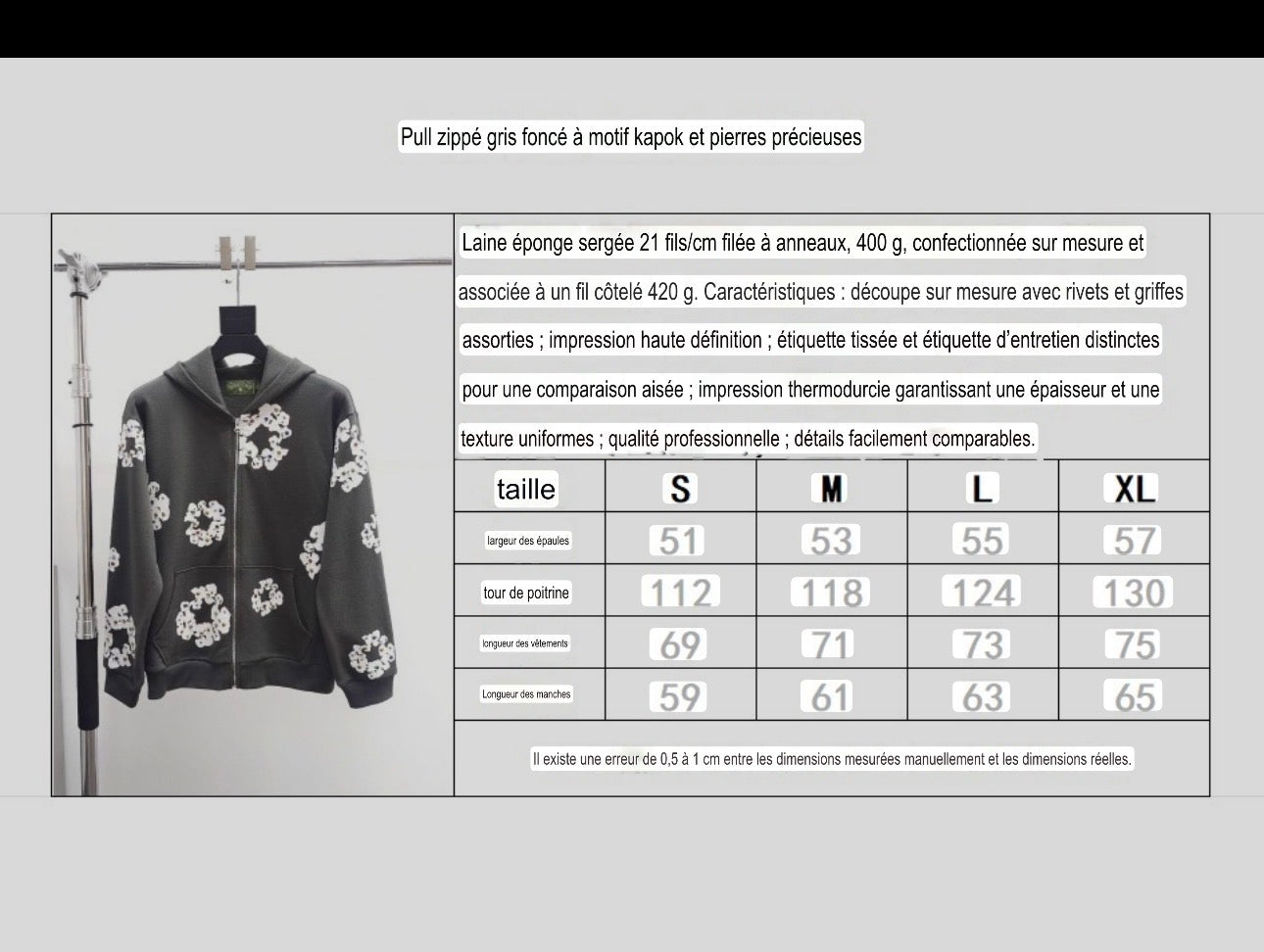 Gilet D.tears Grey foncé motif Kapok