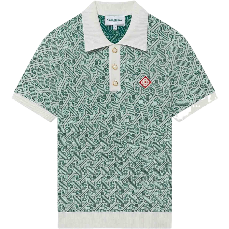 Casa B - Polo Jacquard Colonne verde