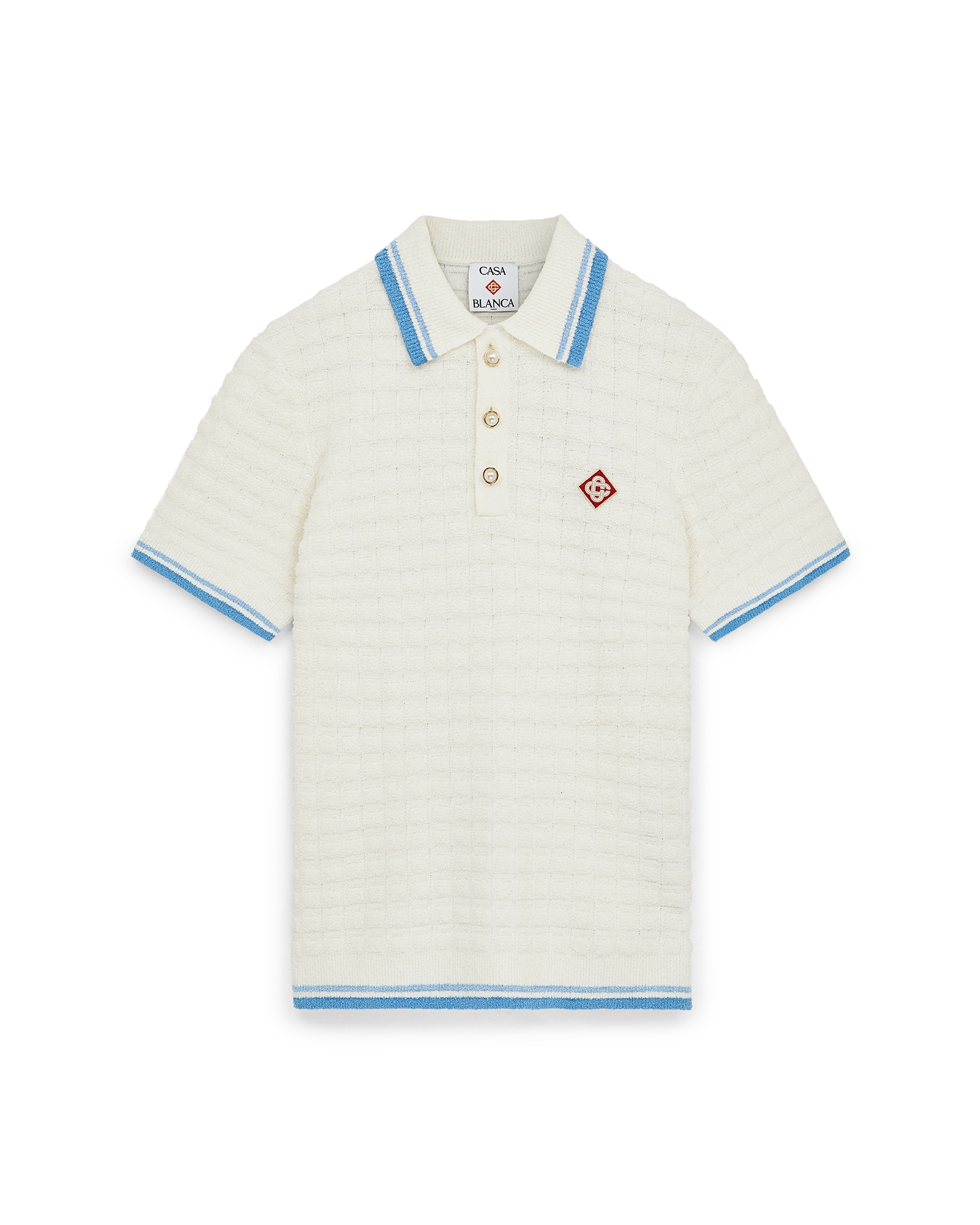 Polo Casa B / Baby blue appliqué à boucle