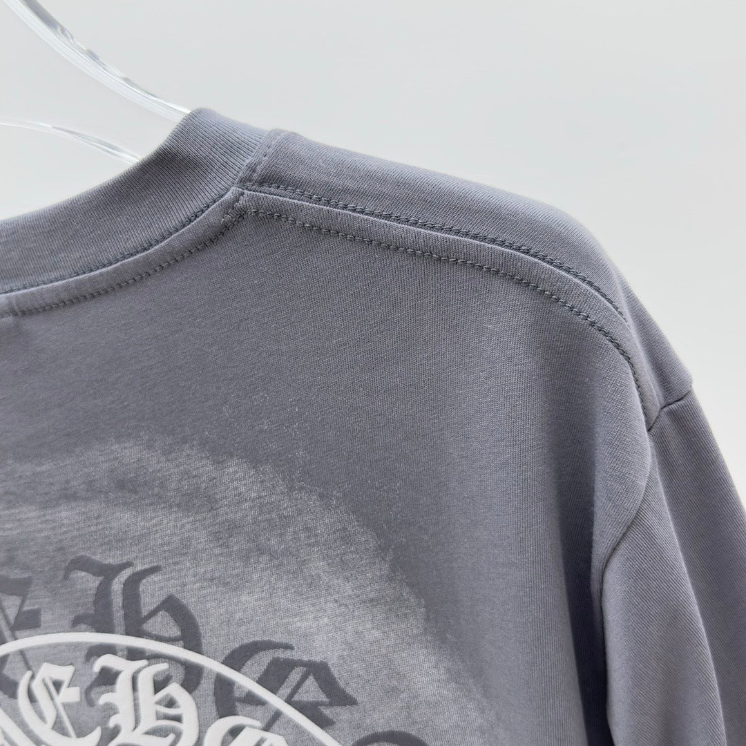 T shirt chrome Relief 3D PRINT Grey