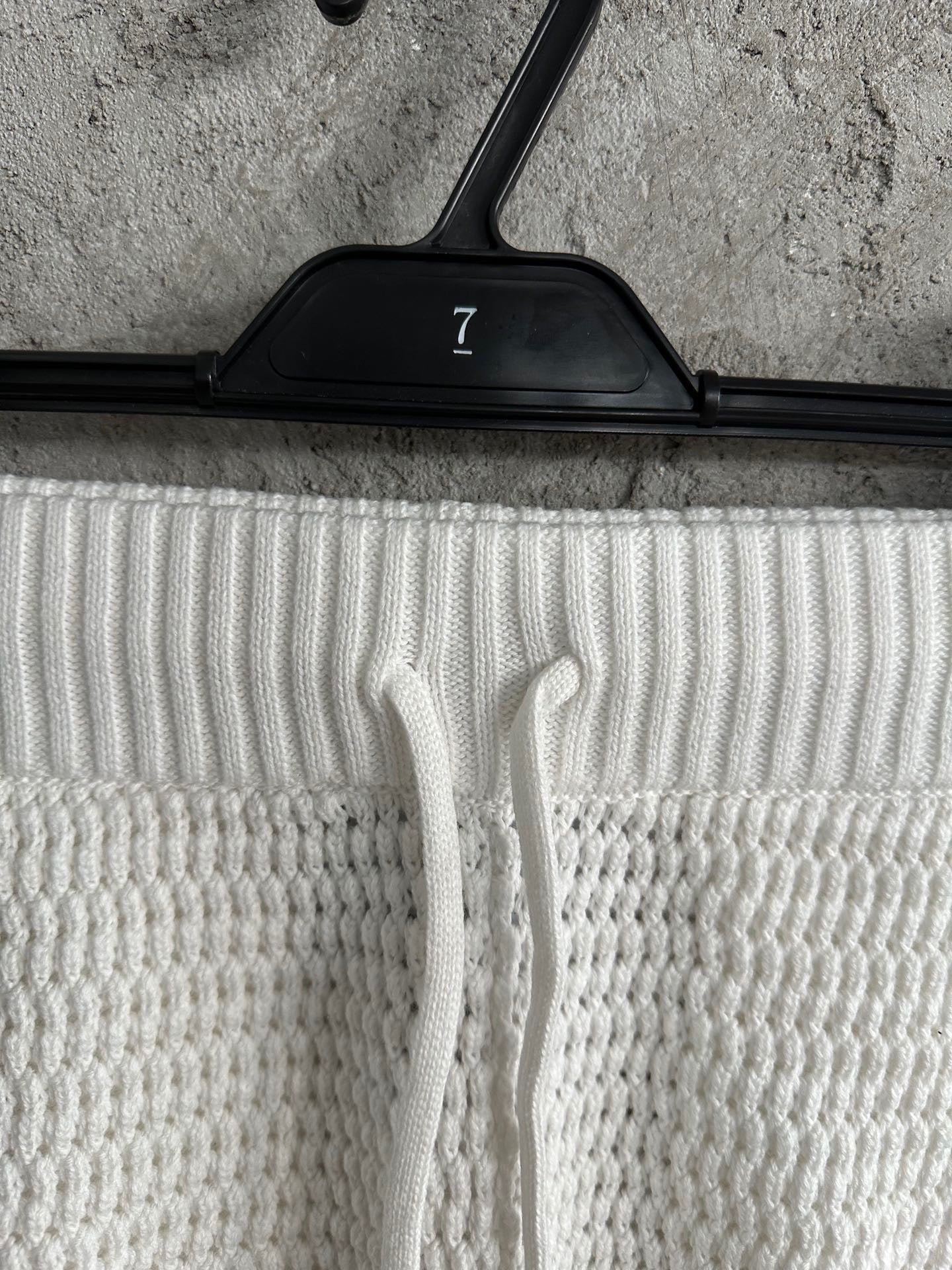 CASA B SHORT COTON CROCHETÉ GRIS NARDO