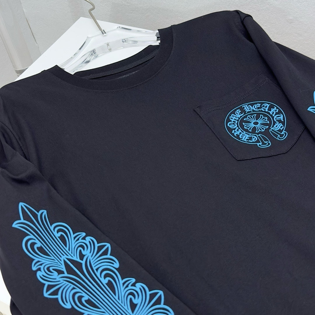 T shirt  Chrome Black Montaigne / BLUE long sleeve