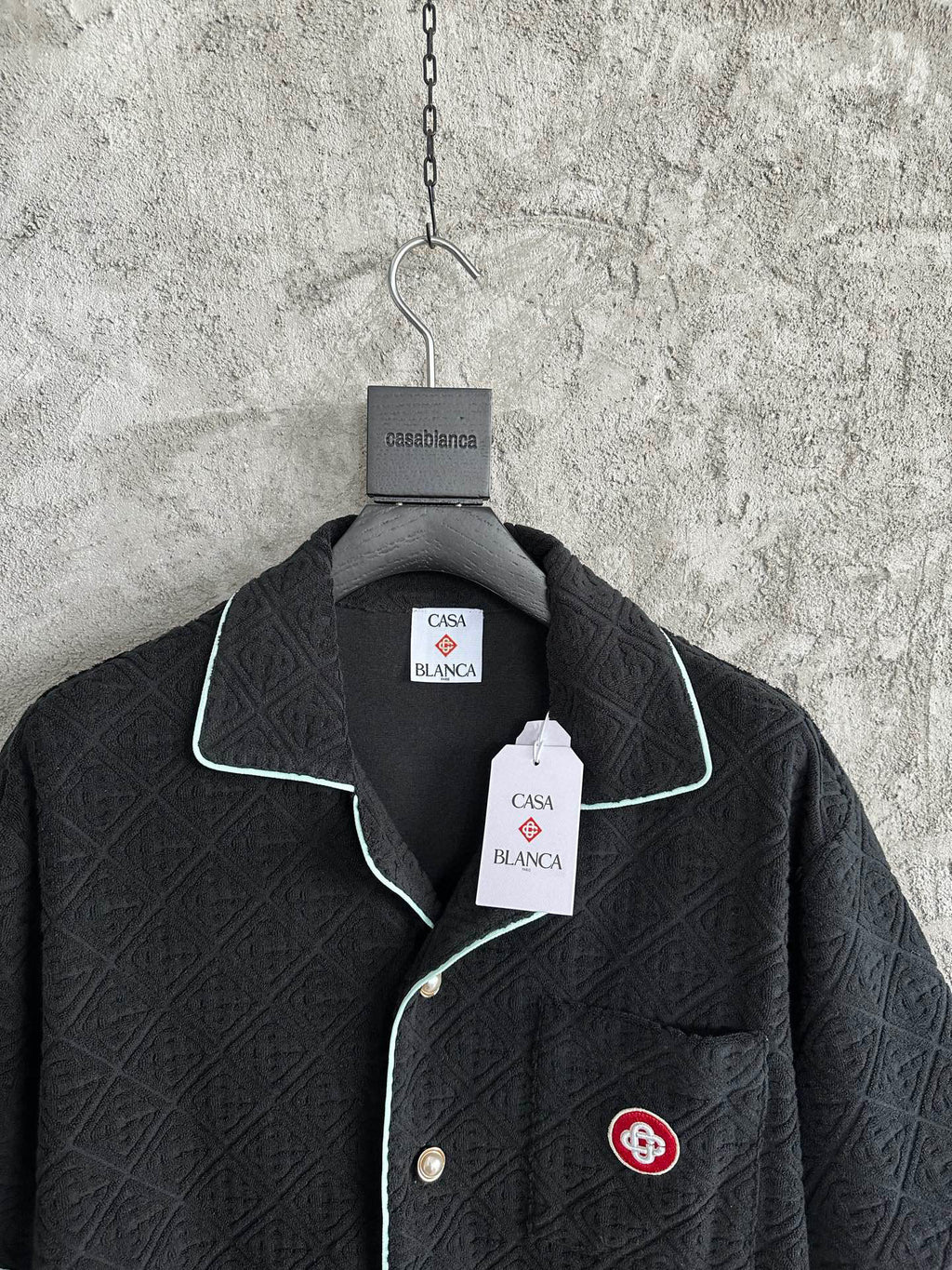 Casa B MONOGRAM JACQUARD TOWELLING SHORT SLEEVE SHIRT