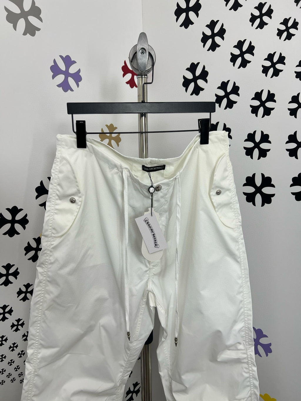 Jean white Chrome croix coloré