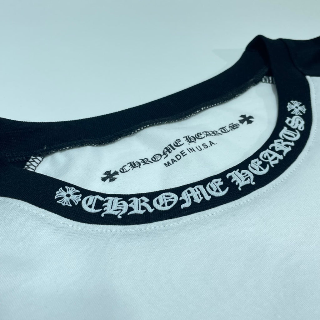 T shirt  Chrome white  black   sleeve