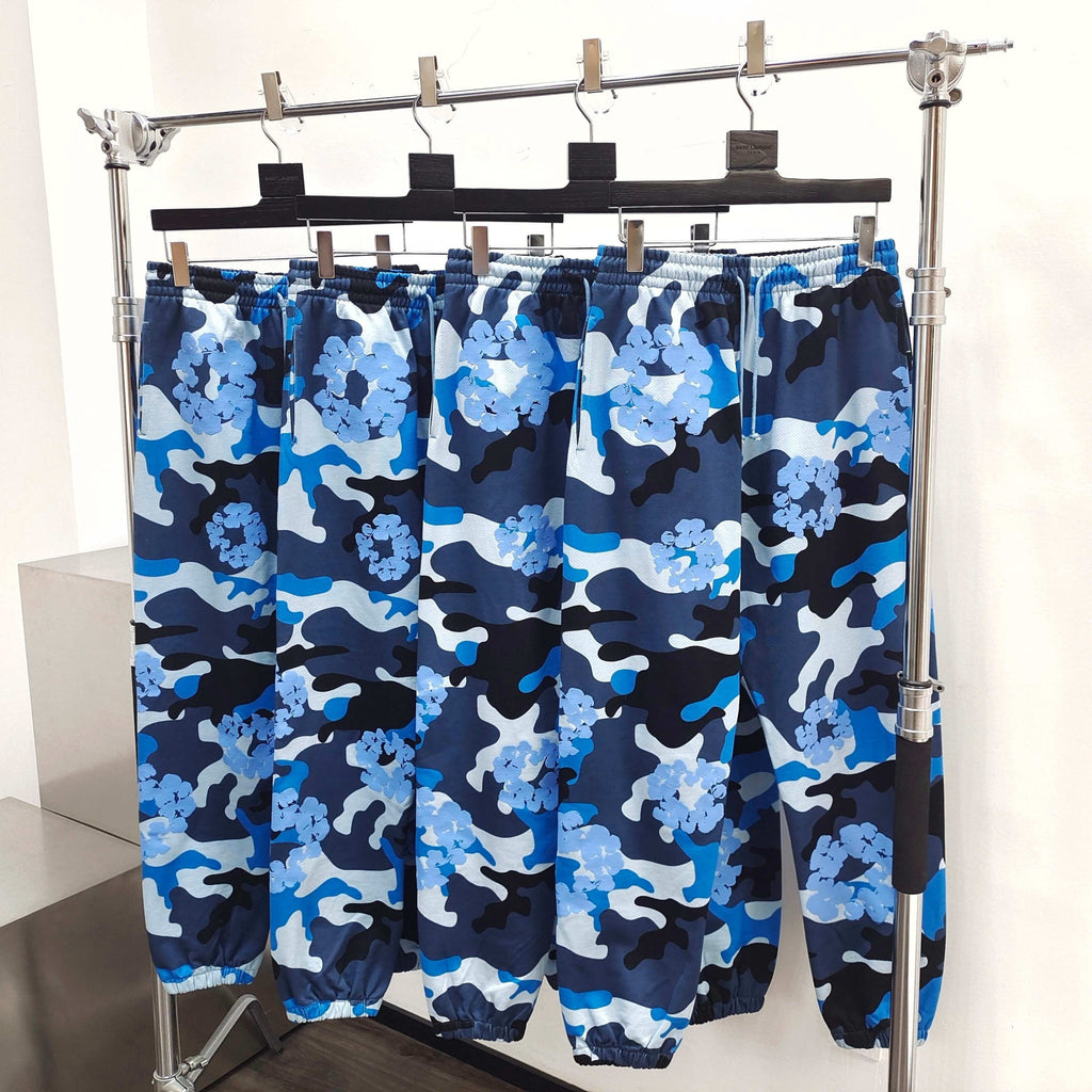 Pantalon Denim.Trs Blue  flowers military