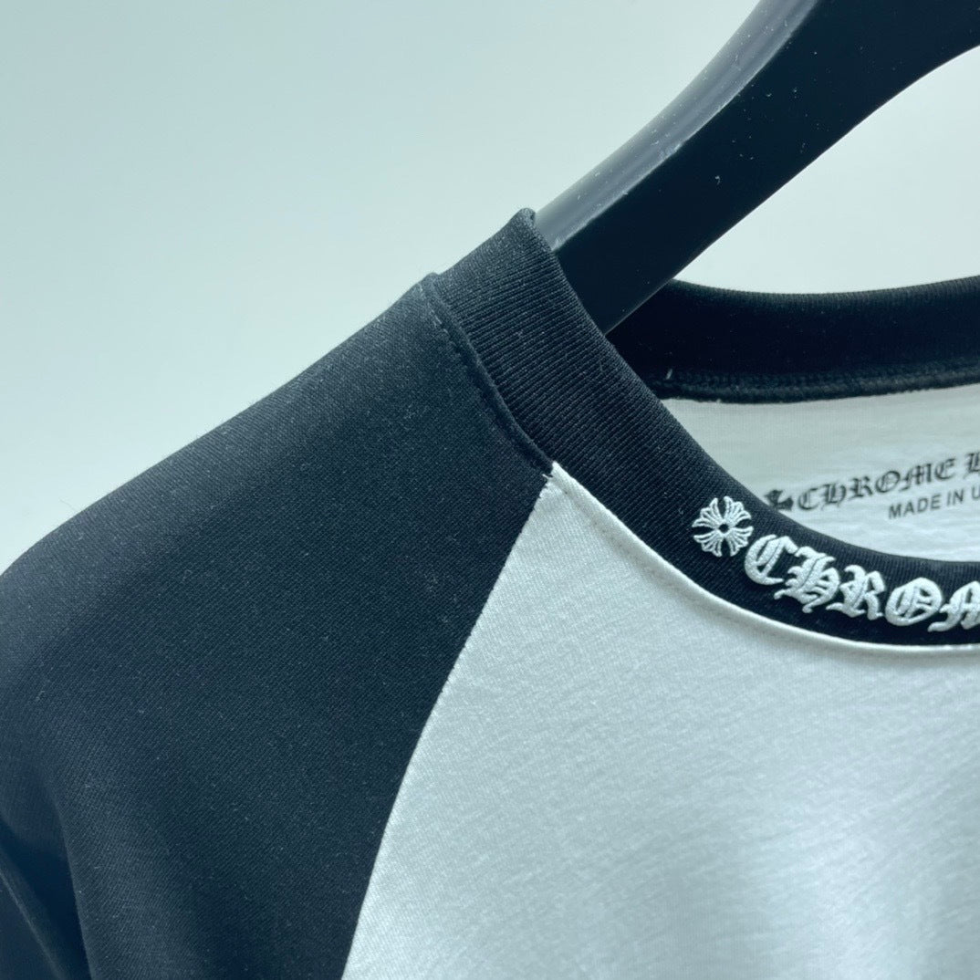 T shirt  Chrome white  black   sleeve