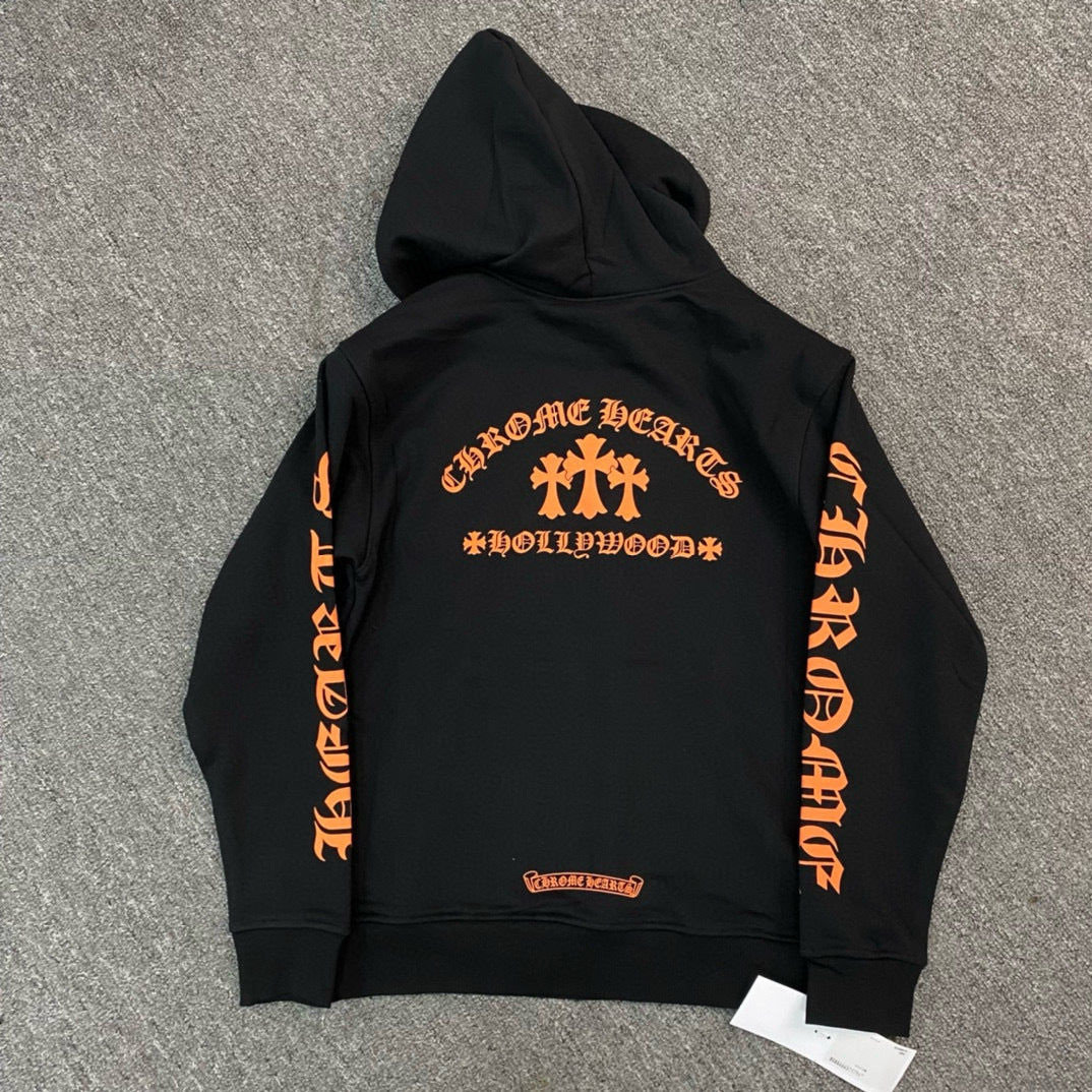 Sweat chrome noir / Orange Citrouille