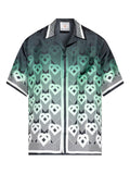 Casa B Chemise en soie à motif Monogrammé Vert