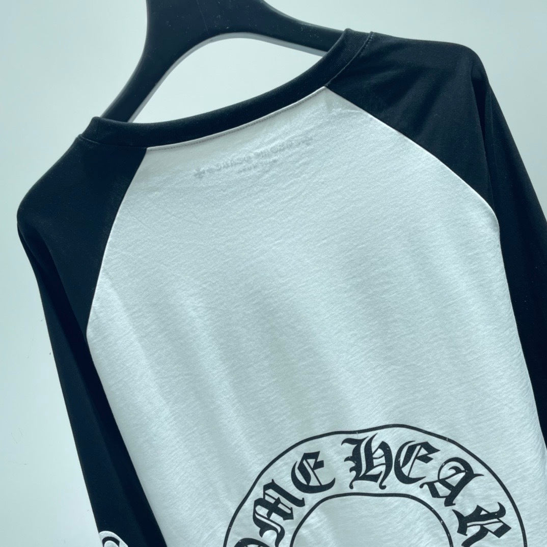 T shirt  Chrome white  black   sleeve