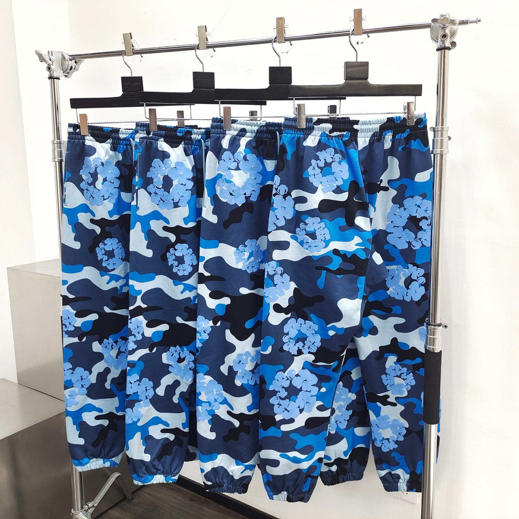 Pantalon Denim.Trs Blue  flowers military