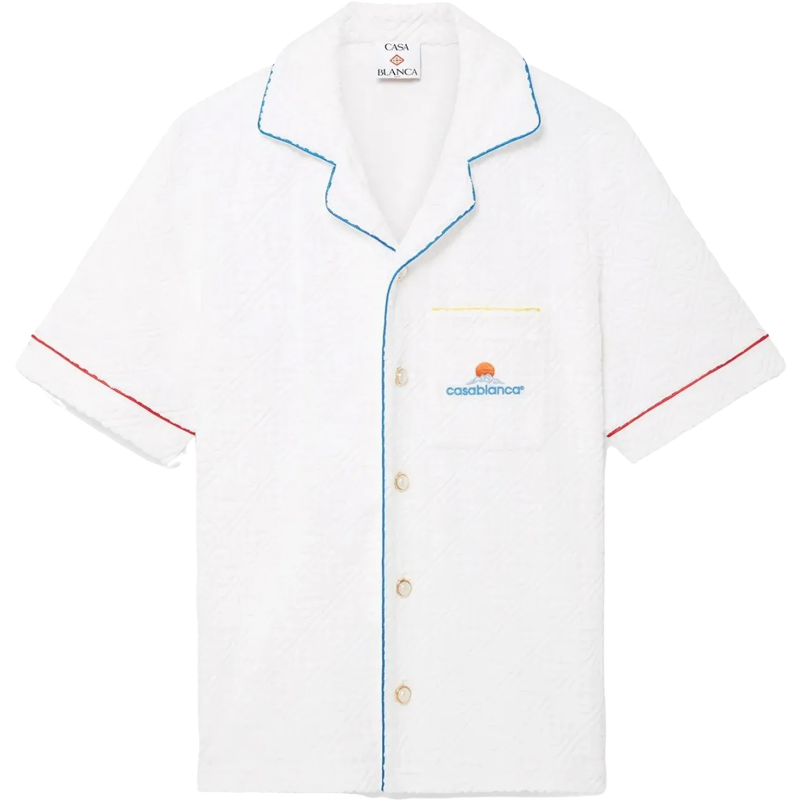 Casa B CHEMISE À MANCHES COURTE BLANCHE TISSU MONOGRAM