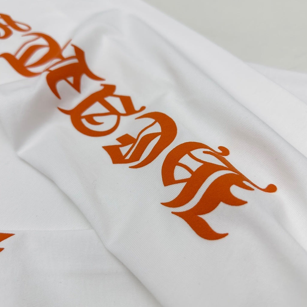 T shirt  Chrome White / Orange  sleeve