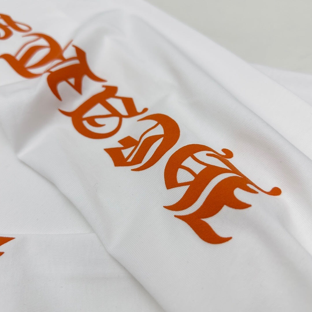 T shirt  Chrome White / Orange  sleeve